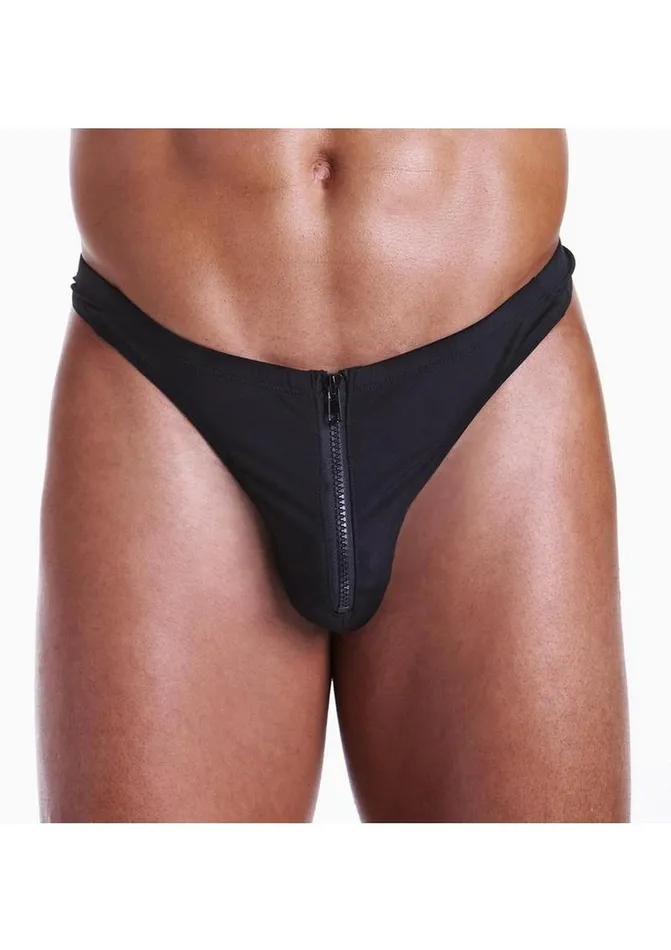 Fundies Unzip It Thong with Black Zorro Mask Fundies Anal