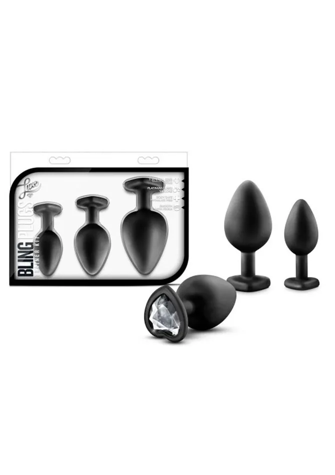 Luxe Luxe Bling Butt Plugs Silicone Training Kit with White Gems 3 Size Kit Anal Luxe Luxe Bling Butt Plugs Silicone Training Kit with White Gems 3 Size Kit Anal