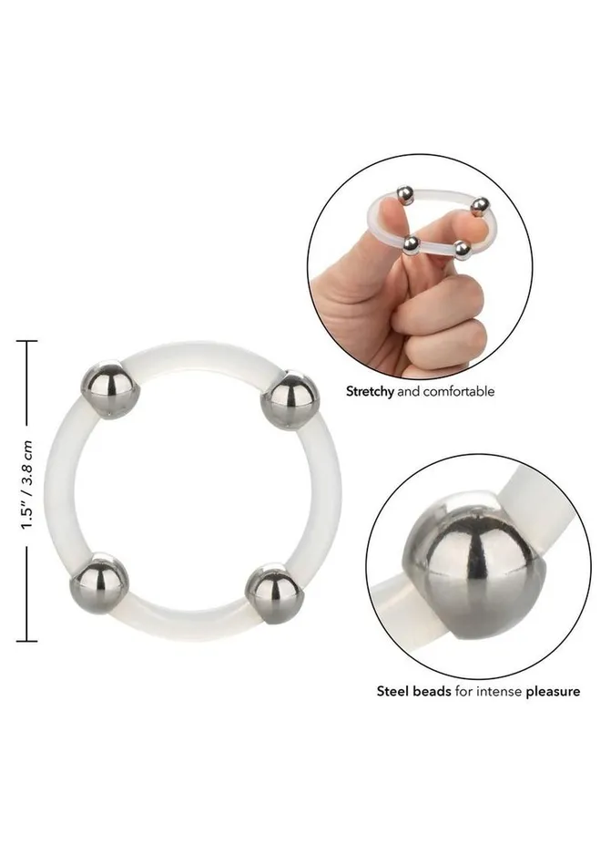 Male Sex Toys Steel Beaded Silicone Cock Ring Rings