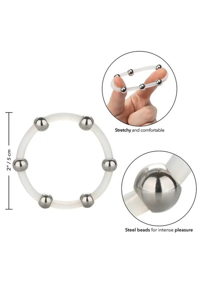 Male Sex Toys Steel Beaded Silicone Cock Ring Rings