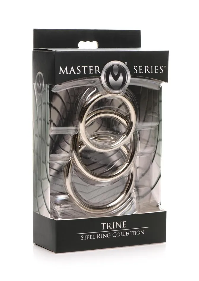 Master Series Trine Steel CRing Collection Master Series Male Sex Toys