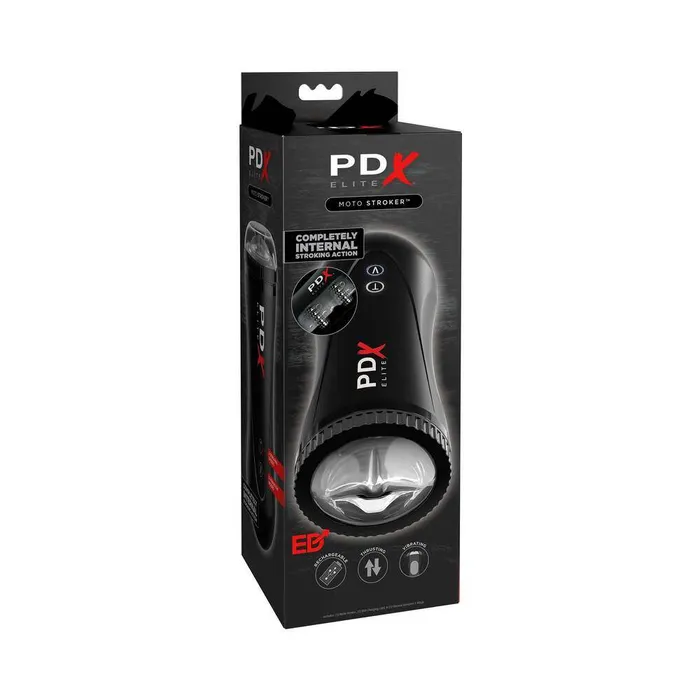 Pipedream Male Sex Toys PDX Elite Moto Stroker Rechargeable Thrusting Vibrating Masturbator ClearBlack Pipedream Male Sex Toys PDX Elite Moto Stroker Rechargeable Thrusting Vibrating Masturbator ClearBlack