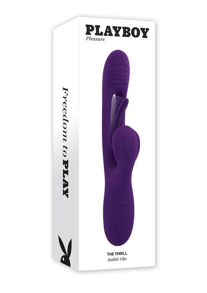 Playboy Female Sex Toys Playboy The Thrill Rechargeable Silicone Rabbit Vibrator