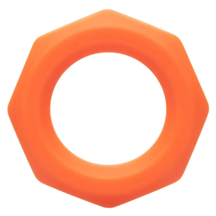 Alpha Liquid Silicone Sexagon Ring Orange CalExotics Male Sex Toys Alpha Liquid Silicone Sexagon Ring Orange CalExotics Male Sex Toys
