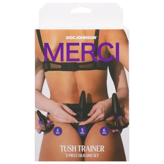 Merci Tush Trainer 3 Piece Silicone Set Black Doc Johnson Anal