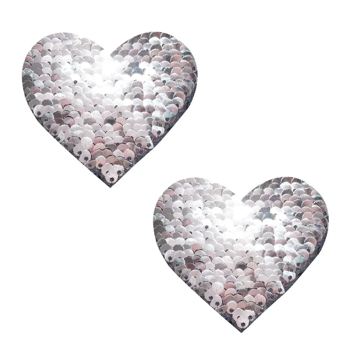 Neva Nude Anal Sequin Medusa Magic Flip Black to Silver I Heart U Nipztix Pasties Neva Nude Anal Sequin Medusa Magic Flip Black to Silver I Heart U Nipztix Pasties