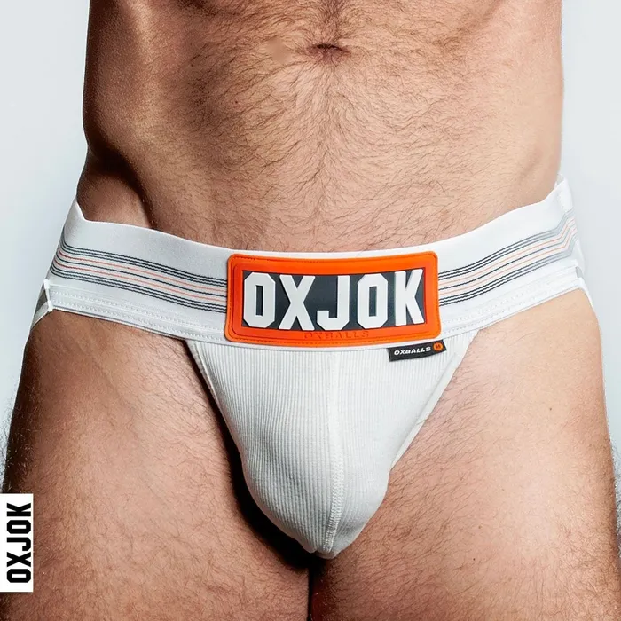 OXJok Slingjock Upthrust SliderStrap Jock White Snow Medium Female Sex Toys
