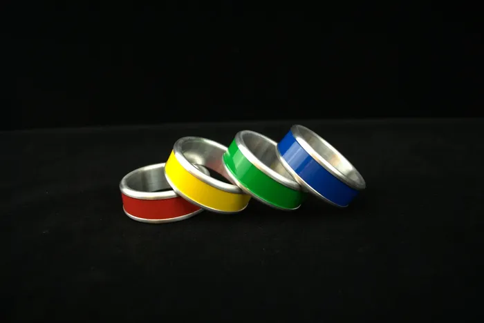 Pride Style Color Stripe Cockring in Aluminum Ballisticmetal Female Sex Toys