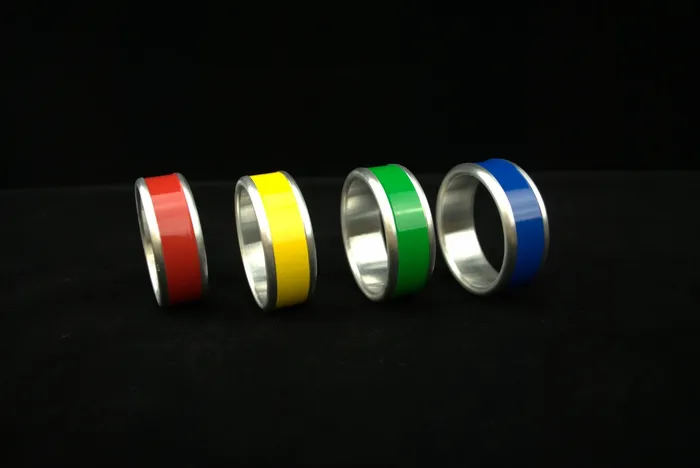 Pride Style Color Stripe Cockring in Aluminum Ballisticmetal Female Sex Toys