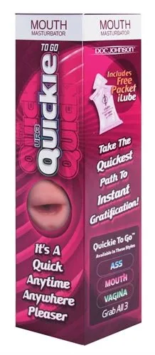 Quickies to Go Ultraskyn Masturbator Mouth Doc Johnson Male Sex Toys