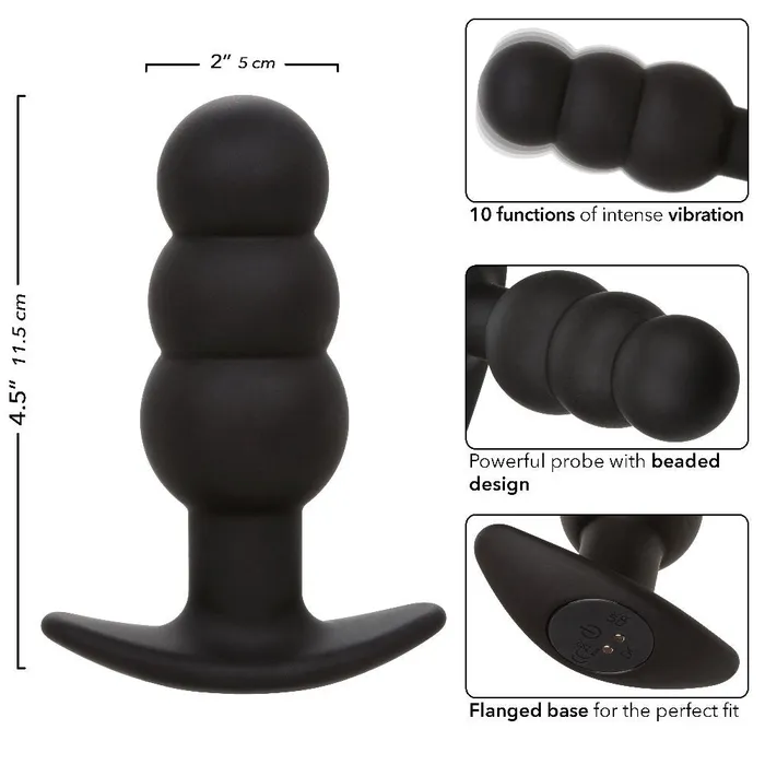 Rock Bottom Beaded Probe Black CalExotics Anal Rock Bottom Beaded Probe Black CalExotics Anal