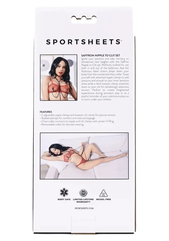 Sportsheets Saffron Nipple to Clit Set Black Anal Sportsheets Saffron Nipple to Clit Set Black Anal