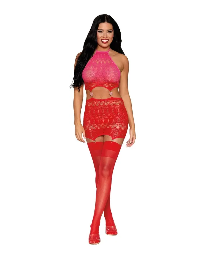Vibrators Dreamgirl Garter Slip Dmnd One Size Red