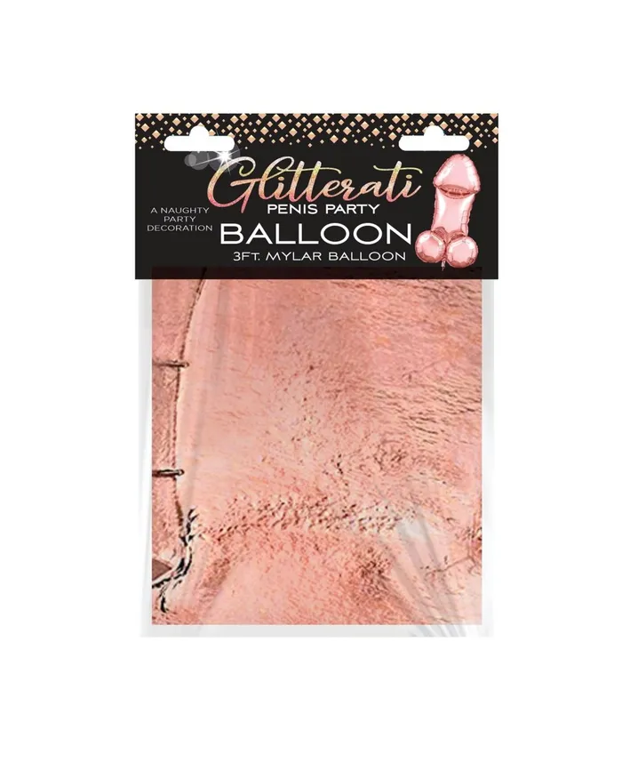 Vibrators Little Genie Glitterati Penis Party Balloon Rose Gold