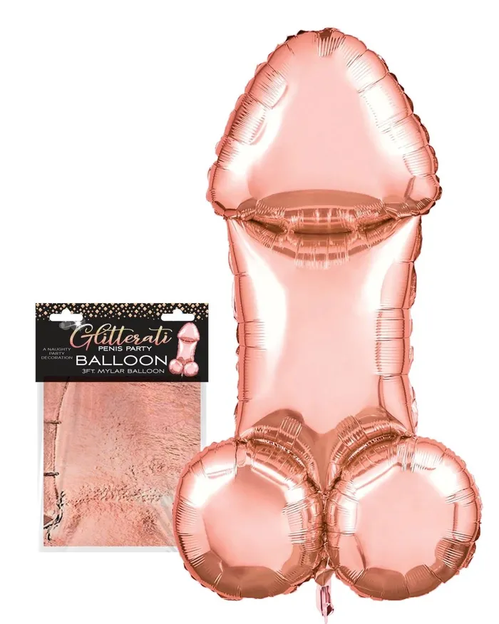 Vibrators Little Genie Glitterati Penis Party Balloon Rose Gold Vibrators Little Genie Glitterati Penis Party Balloon Rose Gold