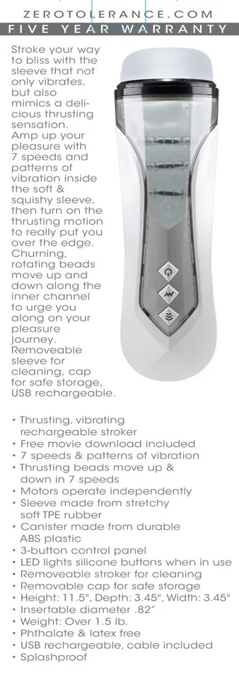 Vibrators Stroking Buddy White Zero Tolerance Vibrators Stroking Buddy White Zero Tolerance