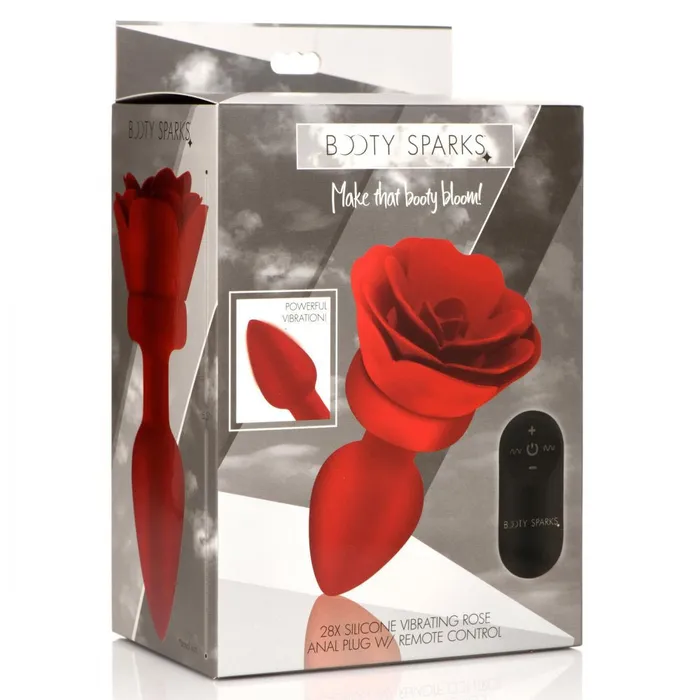 XR Brands Booty Sparks Male Sex Toys 28x Silicone Vibrating Rose Anal Plug With Remote XR Brands Booty Sparks Male Sex Toys 28x Silicone Vibrating Rose Anal Plug With Remote