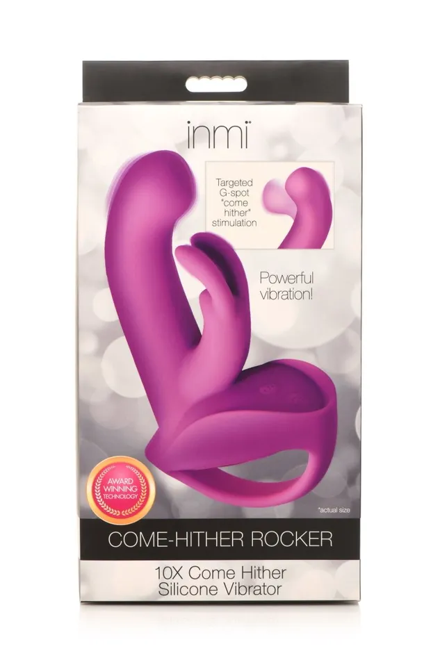 XR Brands inmi Vibrators 10x Come Hither Rocket Silicone Vibrator Purple XR Brands inmi Vibrators 10x Come Hither Rocket Silicone Vibrator Purple