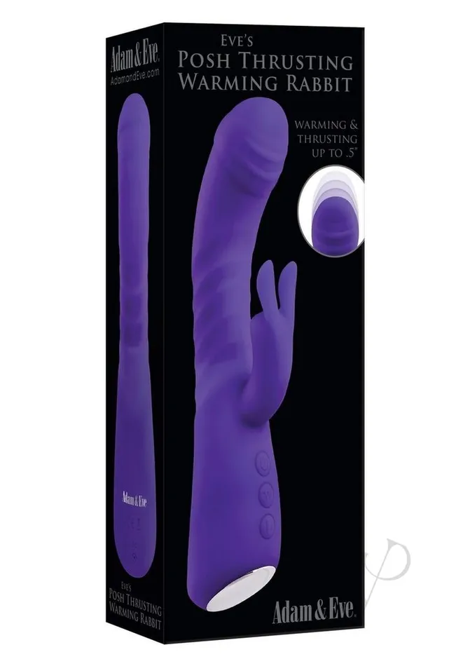 Adam and Eve Vibrators Aande Eves Posh Thrusting Warming Purple