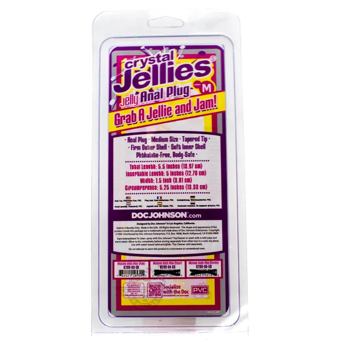 Anal Doc Johnson Doc Johnson Crystal Jellies Medium 5 Inch Butt Plug
