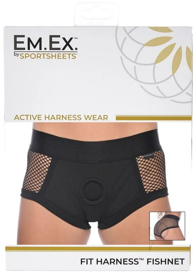 Anal EMEX Em Ex Fit Harness Fishnet Xxlg Black