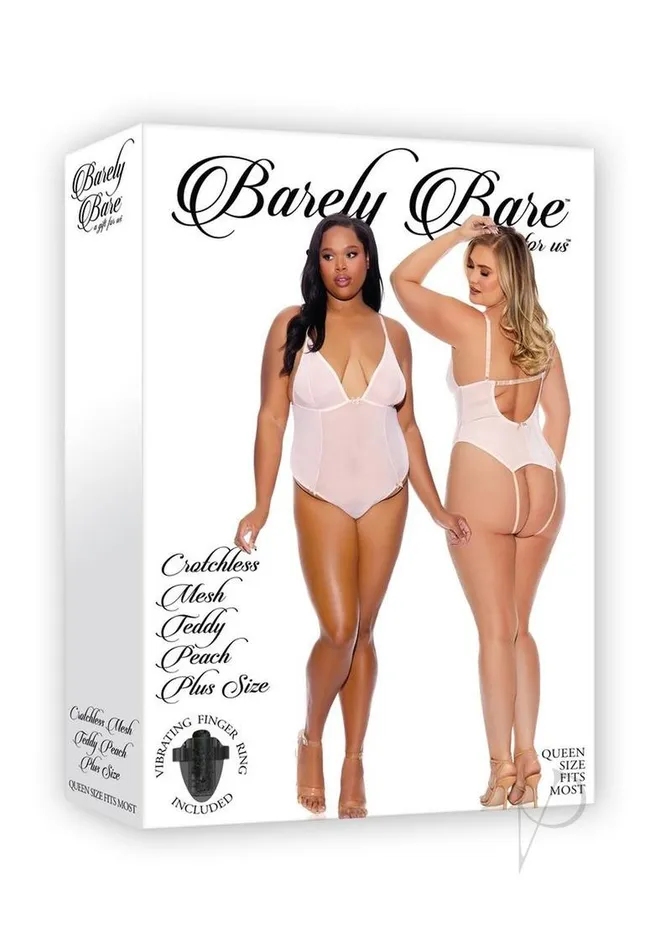 Barely B Crotchless Mesh Teddy Ps Pch Barely Bare Vibrators