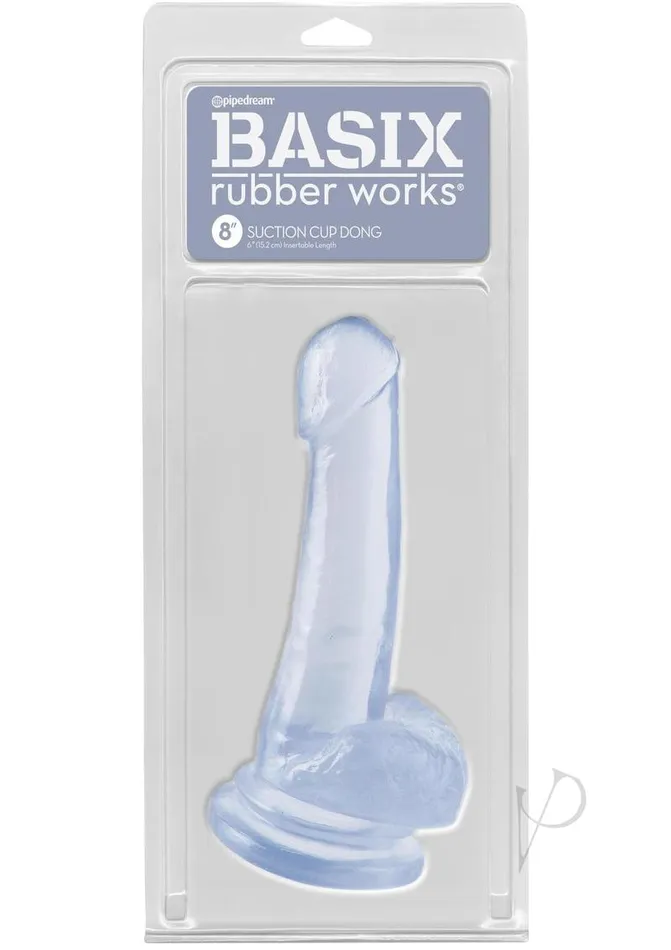 Basix Rubber Works Dildos Basix 8 Suction Cup Dong Clear