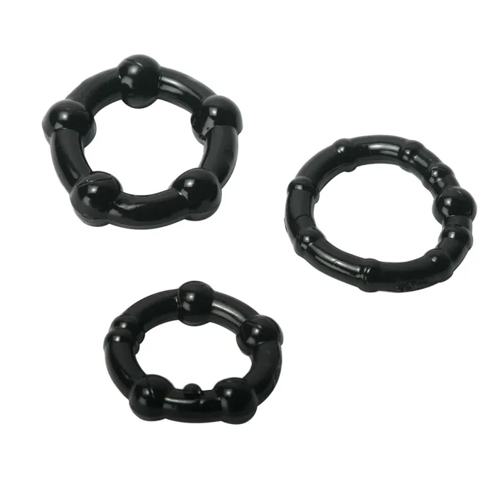Black Performance Erection Rings Packaged XR Brands Anal
