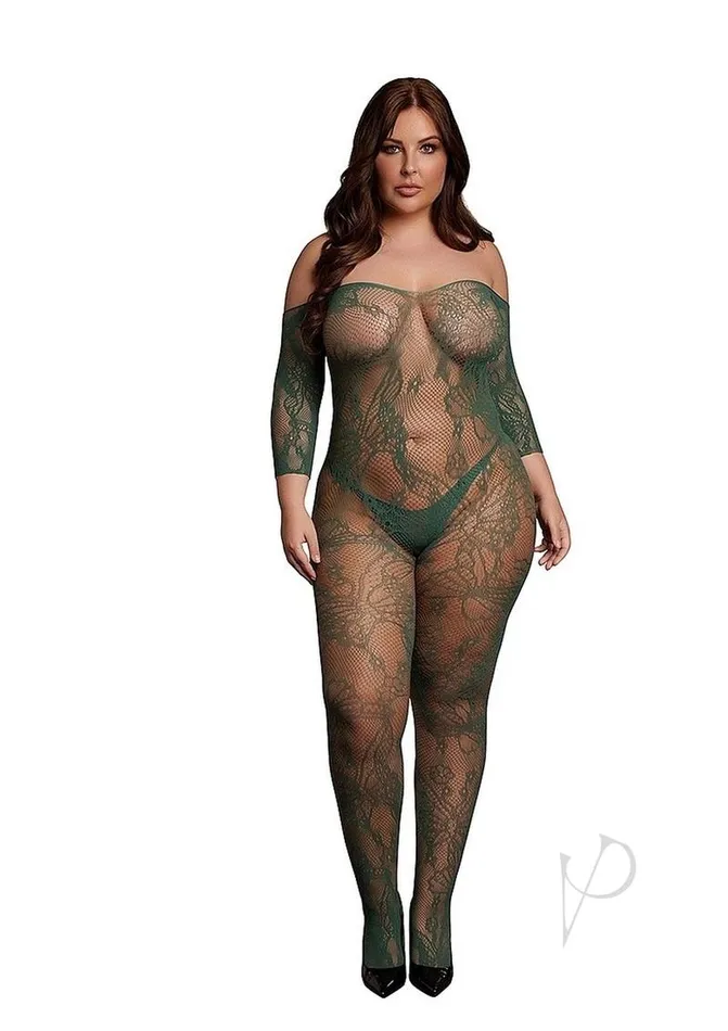 Bodystockings Playsuits Lace Long Sleeved Bodystocking Qn Grn Le Desir