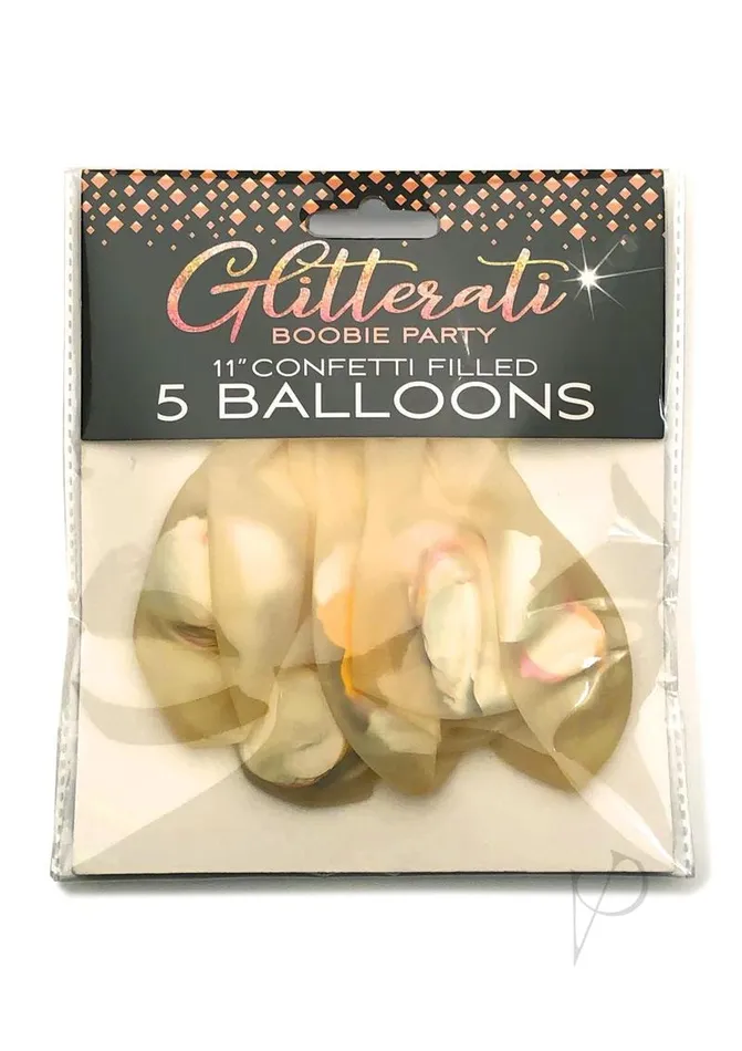 Candyprints Party Vibrators Glitterati Boobie Confetti Balloons 6pk