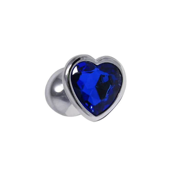 Castle Megastore Anal Fetish Pleasure Play Small Heart Plug wBlue Jewel