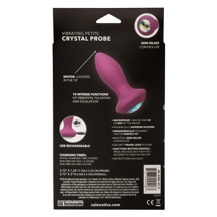 Castle Megastore Anal Power Gem Vibrating Petite Crystal Probe Purple