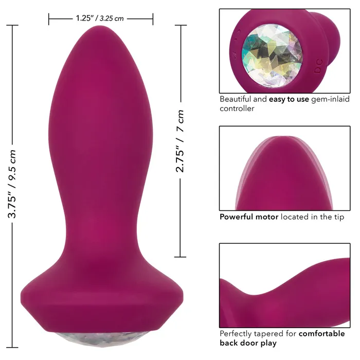 Castle Megastore Anal Power Gem Vibrating Petite Crystal Probe Purple