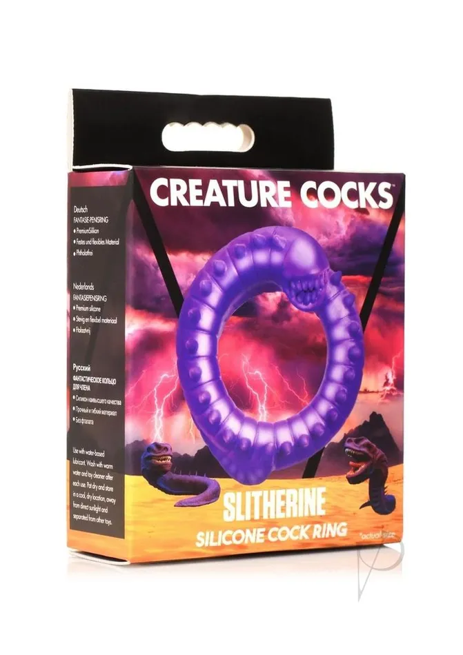 Creature Cocks Slitherine Silicone Cock Ring Purple Creature Cocks Male Sex Toys