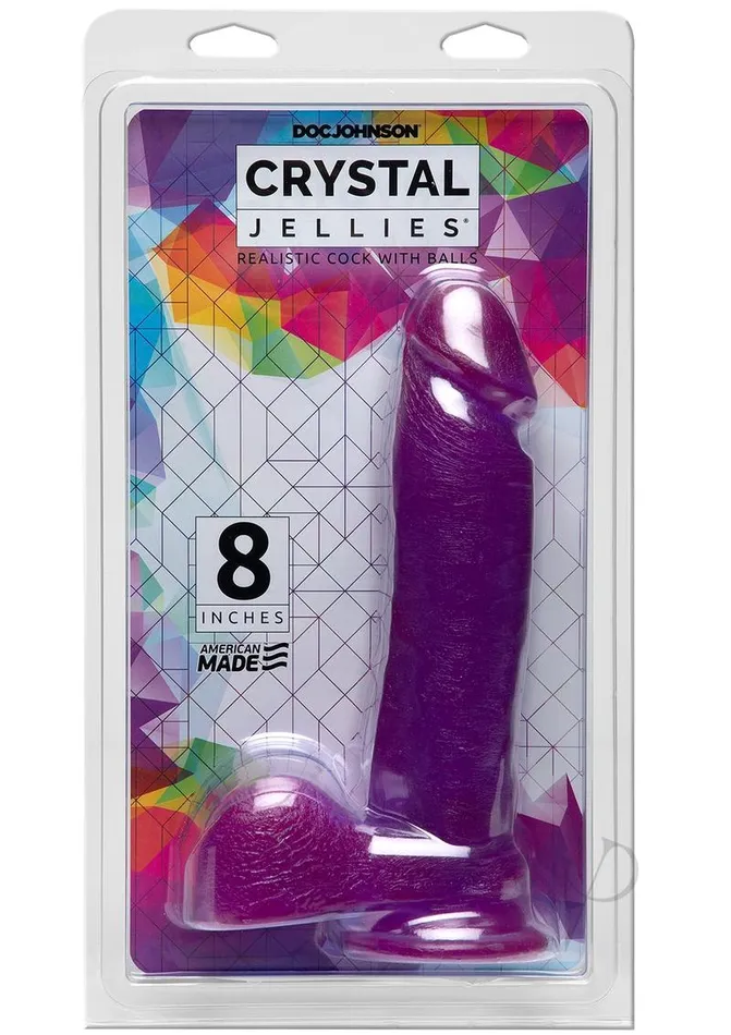 Crystal Jellies Crystal Jellies Ballsy Cock 8 Purple Dildos