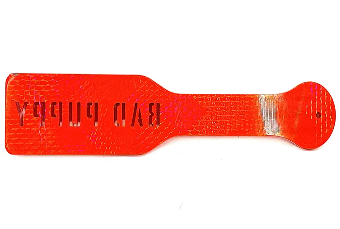 Dildos FetishToyBox 3D Printed Spanking Paddle Red PUPPY Blue Glow in the Dark
