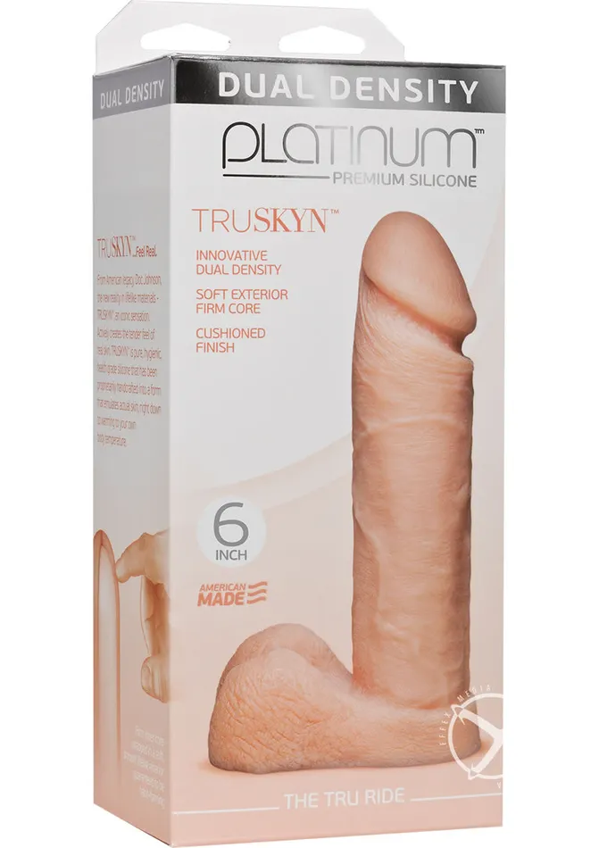 Dildos Platinum Premium Silicone Platinum Truskyn Tru Ride 6 Vanilla
