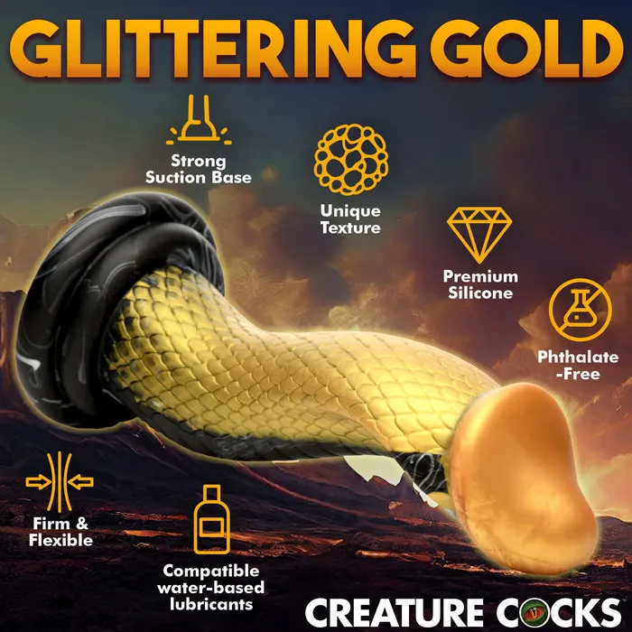 Dildos XR Brands The Golden Snake Dildo