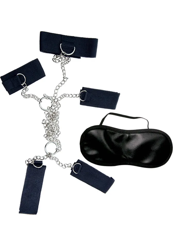 Dominant Submissive Restraints Domsub 4 Cuffs And Collar Blackdisc