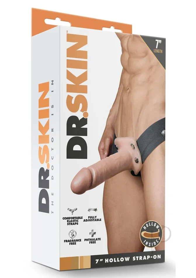 Dr Skin Dildos Dr Skin Hollow Strapon 7 Vanilla