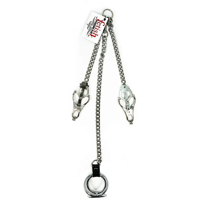 Female Sex Toys Castle Megastore Fetish Pleasure Play Large Weighted Clover Nipple Clamps