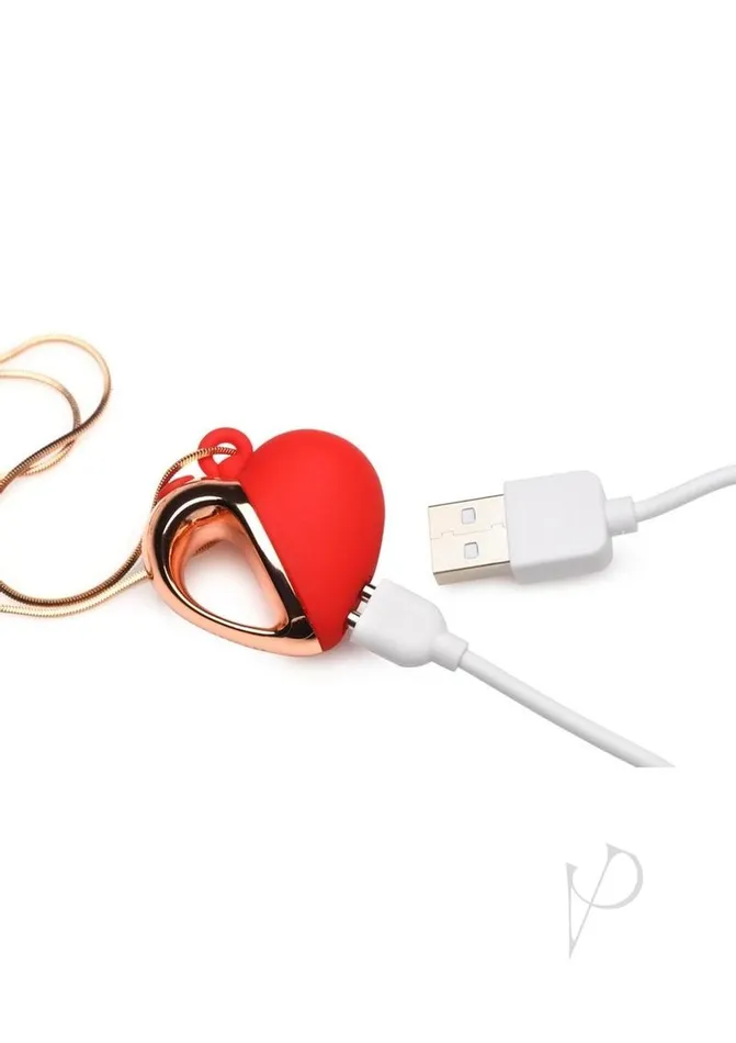 Female Sex Toys Charmed 10x Vibe Silicone Heart Necklace Charmed
