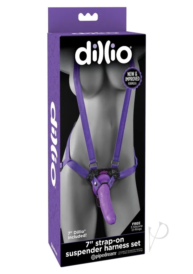 Female Sex Toys Dillio Dillio 7 Strap On Suspender Set Purple