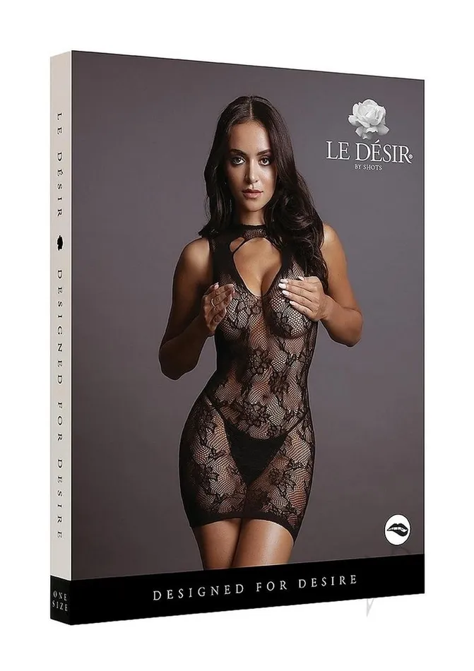 Female Sex Toys Le Desir High Neck Lace Mini Dress Os Blk