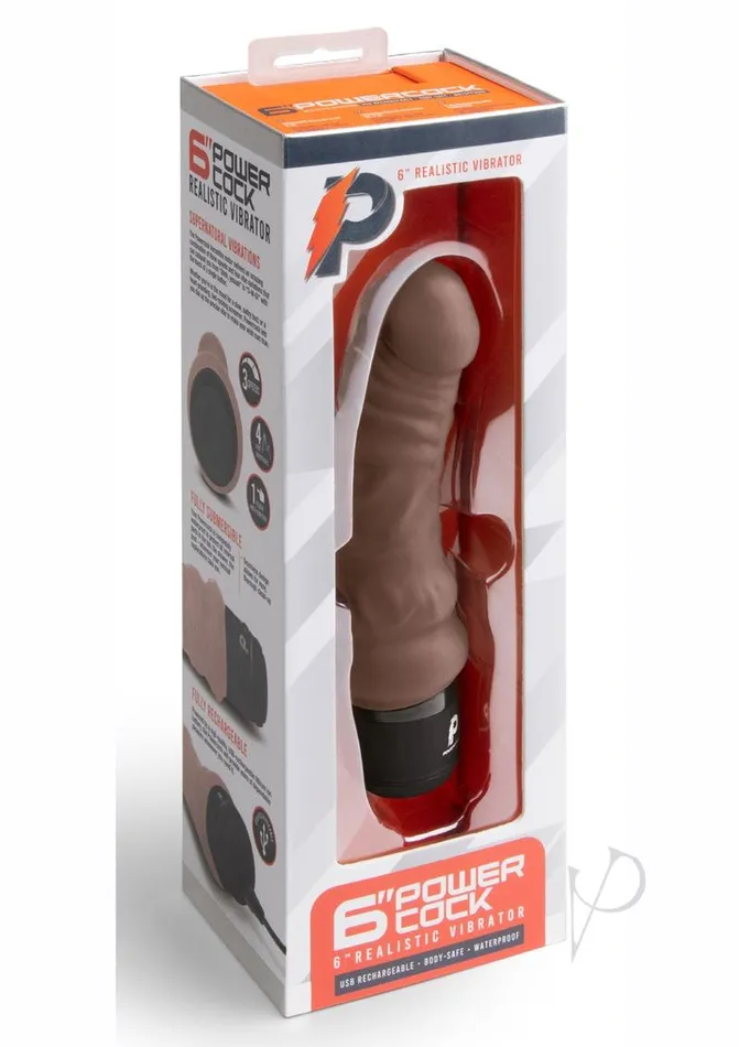 Female Sex Toys Pc Realistic Vibrator 6 Dk Brown Powercocks