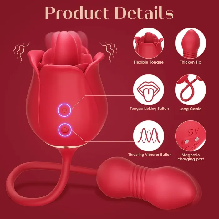 Female Sex Toys Sohimi SKYLAR Clitoral GSpot Stimulator Rose Toy with Tongue