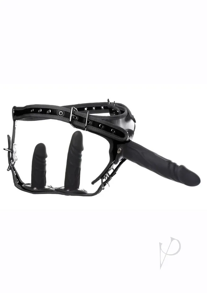 Female Sex Toys STRICT Strict Dbl Pen Strap On Harness Black