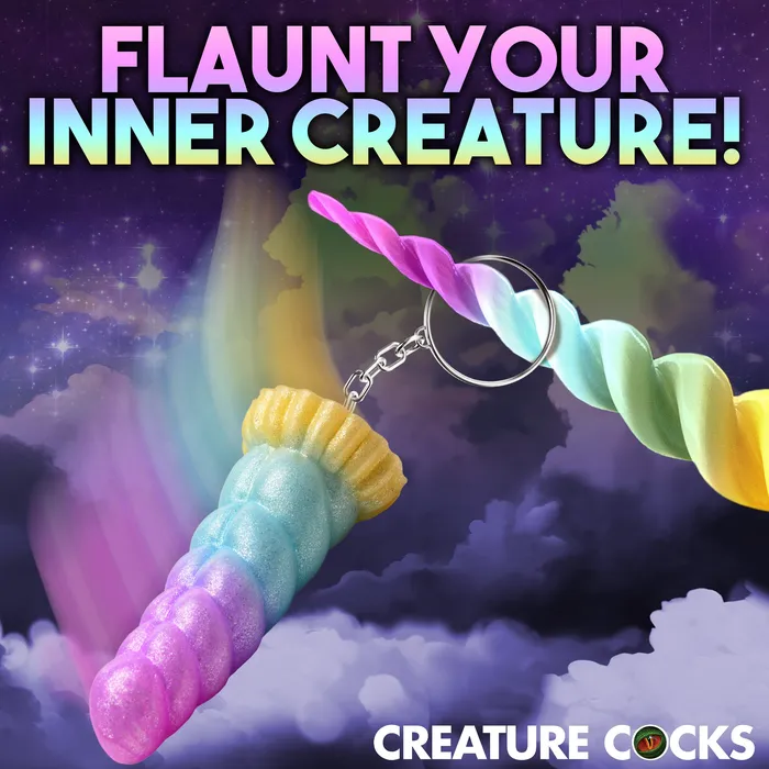 Female Sex Toys XR Brands Mystique Unicorn Mini Dildo Key Chain