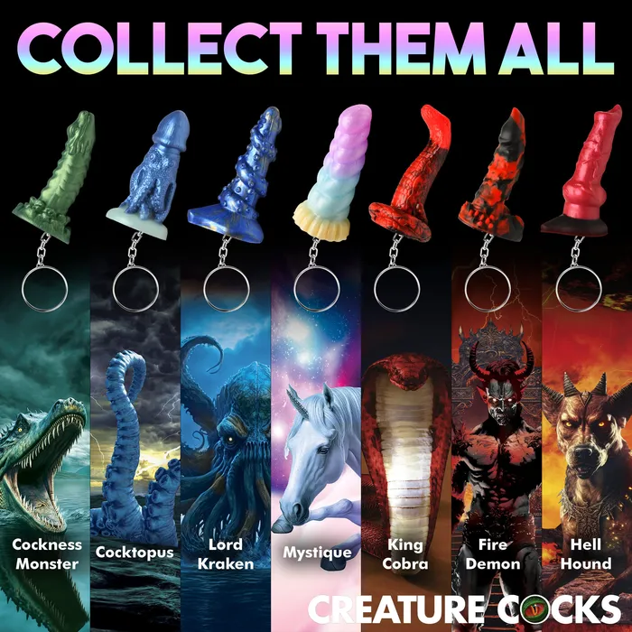 Female Sex Toys XR Brands Mystique Unicorn Mini Dildo Key Chain