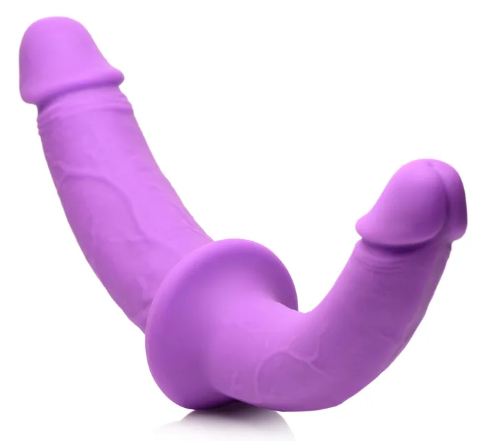 Female Sex Toys XR Brands Silicone Double Dildo With Harness
